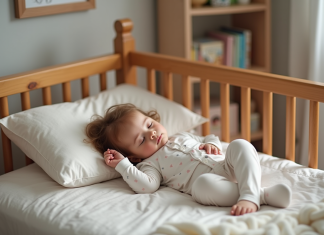 Tenue pour enfant de 2 ans au lit : quoi choisir pour des nuits paisibles ? Bebe endormi dans son lit avec ambiance douce et chaleureuse