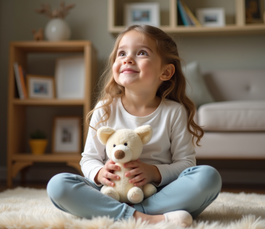 Enfant de 5 ans : peut-il tomber enceinte ? Informations et conseils Jeune fille curieuse en jeans pastel dans un salon