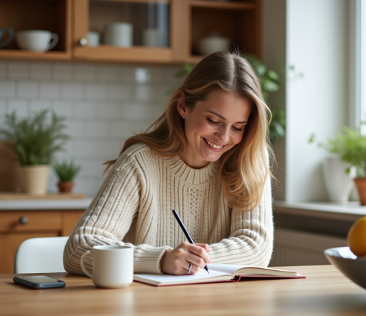 Âge des personnes nées en 1993 : calcul simple et précis pour connaître leur âge exact Femme détendue écrivant dans un journal à la maison