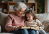 Citations émouvantes pour grands-parents : quel choix pour exprimer son amour ? Grand-mère et petite fille lisant ensemble dans le salon
