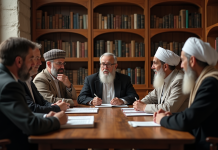 Groupe de personnes de différentes religions autour d'une table