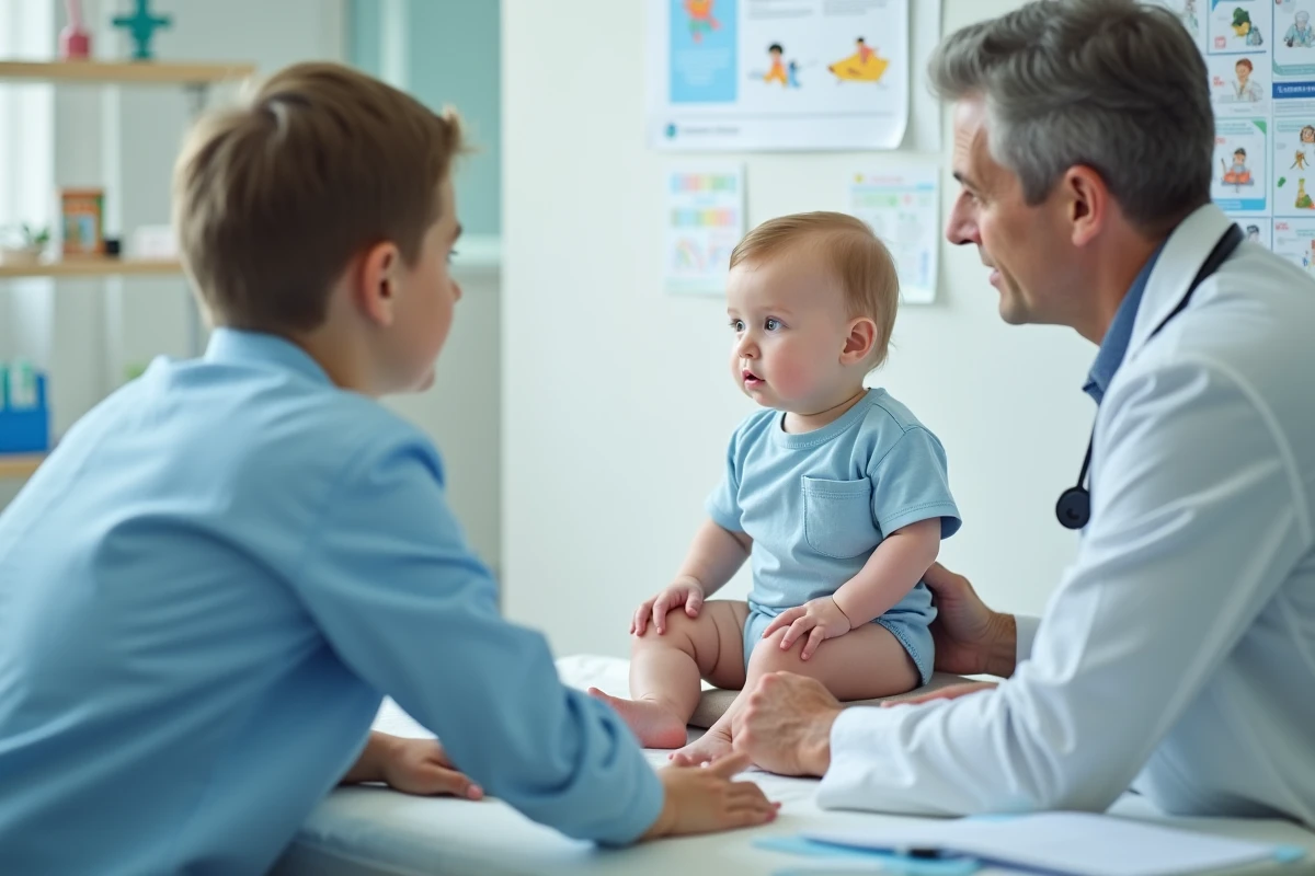 Pediatre observe un bébé de 12 mois lors d