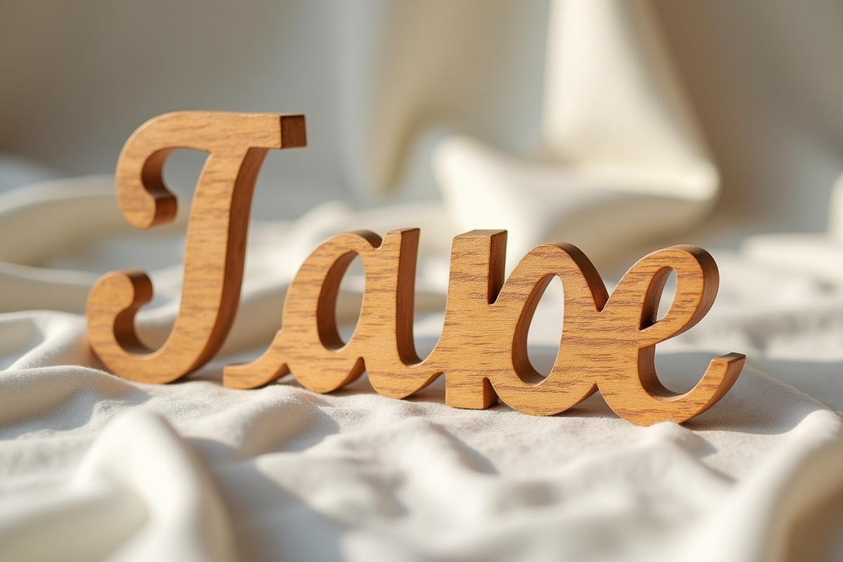 Plaque de nom en bois gravé pour bebe avec nom en I