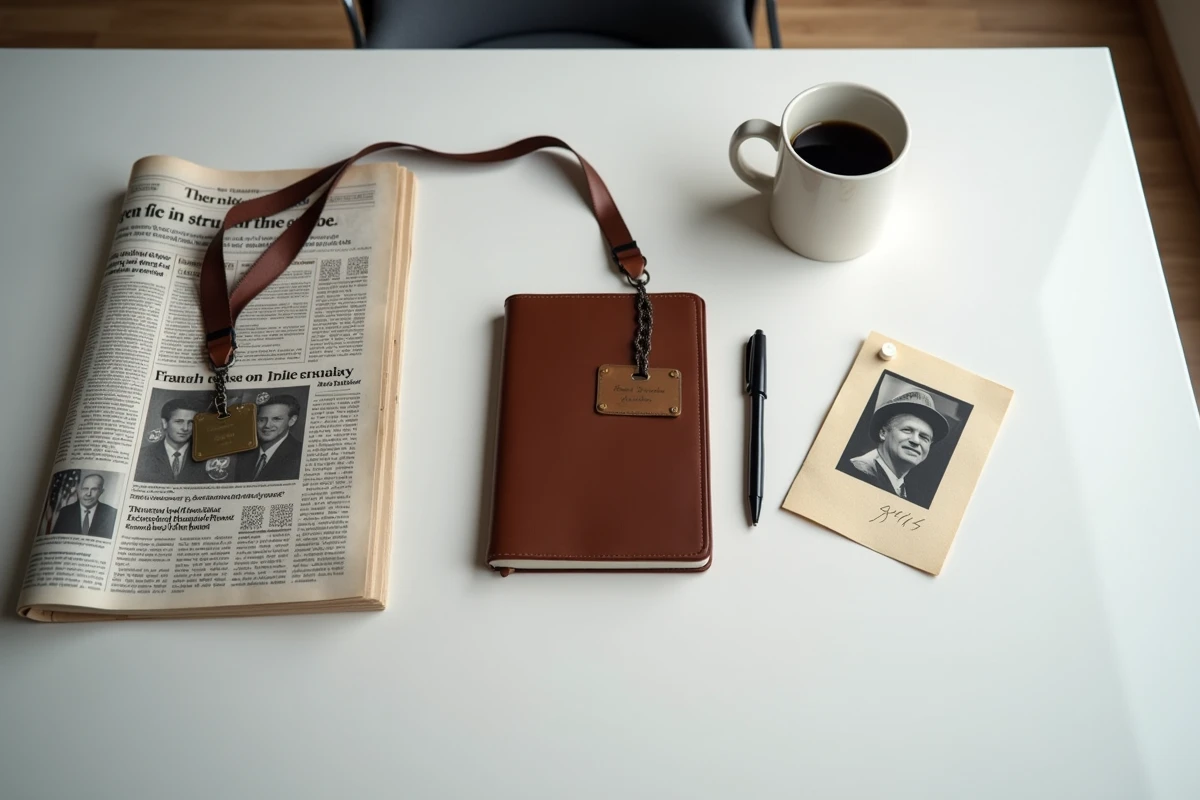 Nature morte symbolique illustrant la frontière entre exposition médiatique et protection de la vie privée familiale d'un journaliste